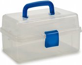 opbergbox 6 liter 27 x 17,5 cm transparant/blauw
