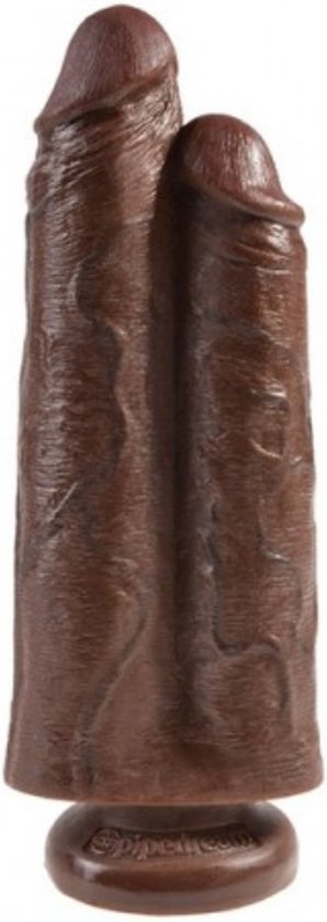 King Cock - 9" dubbele dildo brown - 25.4 - 22.6 cm