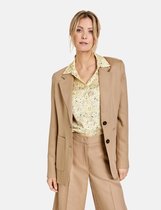 TAIFUN Dames Getailleerde blazer van lyocell en linnen Sand-38