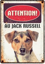 waakbord hond Jack Russell 21 x 14,8 cm staal (FR)