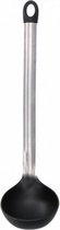 soeplepel 31 x 8 cm RVS/nylon zilver/zwart