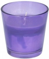 geurkaars in glas Citronella 8 cm glas/wax paars
