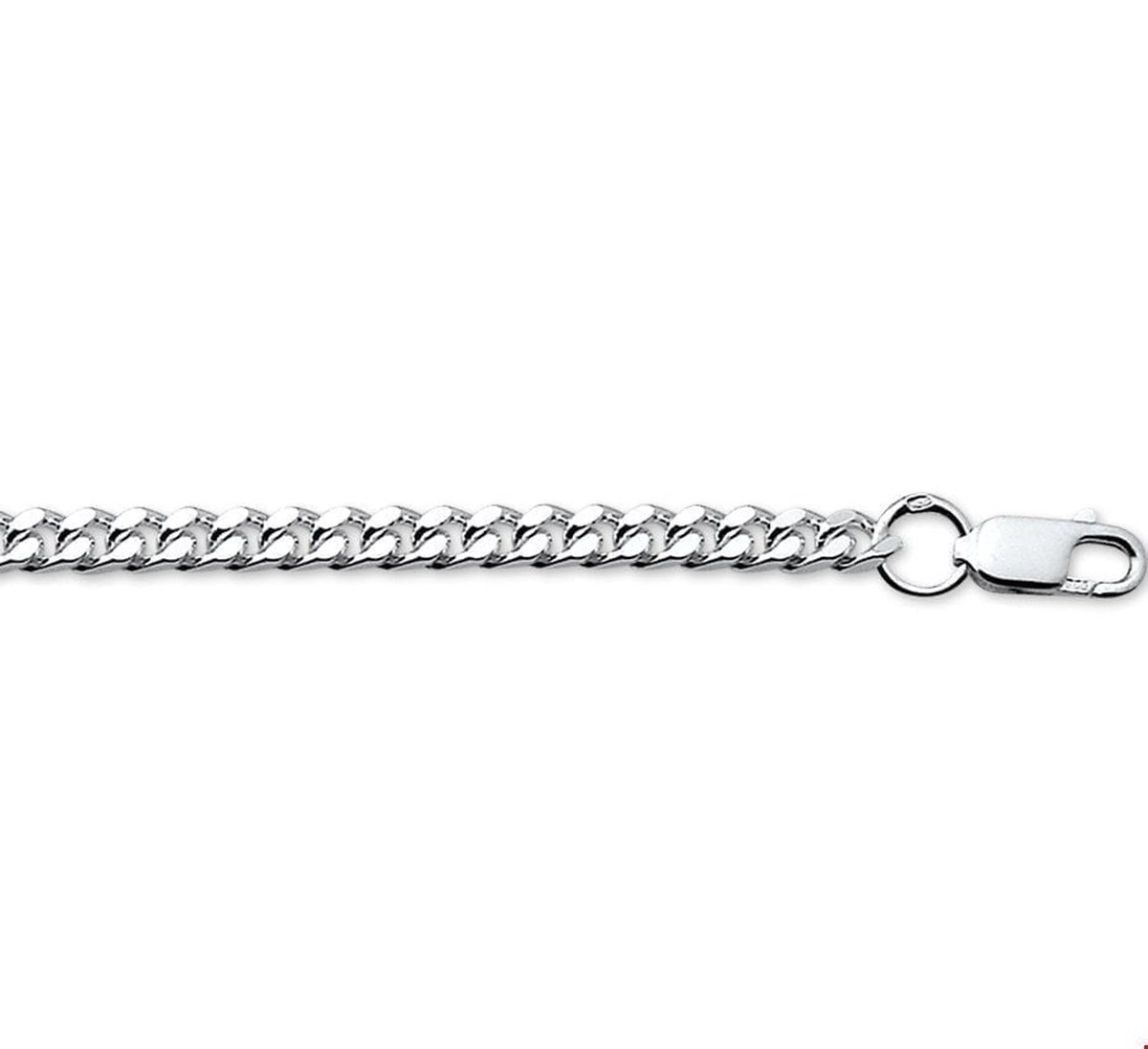 Zilveren Collier geslepen gourmet 3 1001791 45 cm