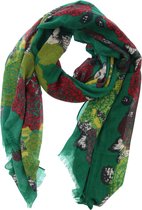 Sjaal met Bloemen - 180x90 cm - Groen