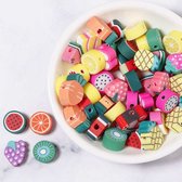 Kralen - fruit mix - polymeer - hobby- beads - DIY - kinderfeestje - partijtje - 100 stuks