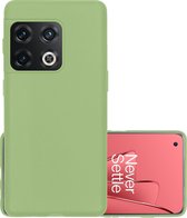 Hoes Geschikt voor OnePlus 10 Pro Hoesje Cover Siliconen Back Case Hoes - Groen