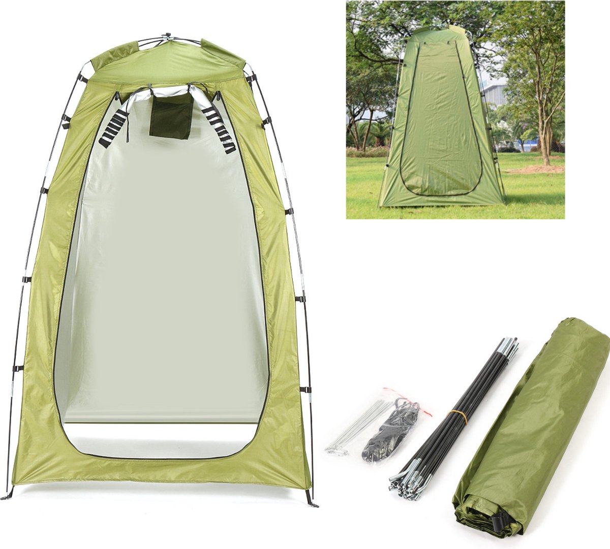 Kingso Pop-up tent - Tenten - Waterdichte - 1.2*1.2*1.8m - incl.Tentharingen en Draagtas - Groen