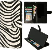 HB Hoesje Geschikt voor Motorola G8 Power Lite met Print - Portemonnee Book Case - Kaarthouder & Magneetlipje - Zebra