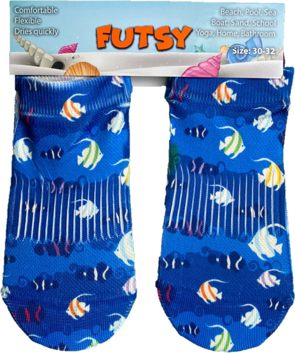 Futsy - Angel Fish - Antislip - Maat 33/35 - Zwemsloffen - Voor kind - Zwemschoenen - Zwembad - Cadeau - kado - Sinterklaas cadeau - Meisjes - Jongens