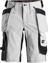 Snickers 6147 AllroundWork, Short extensible pour femme avec poches holster - Wit/ Noir - 46