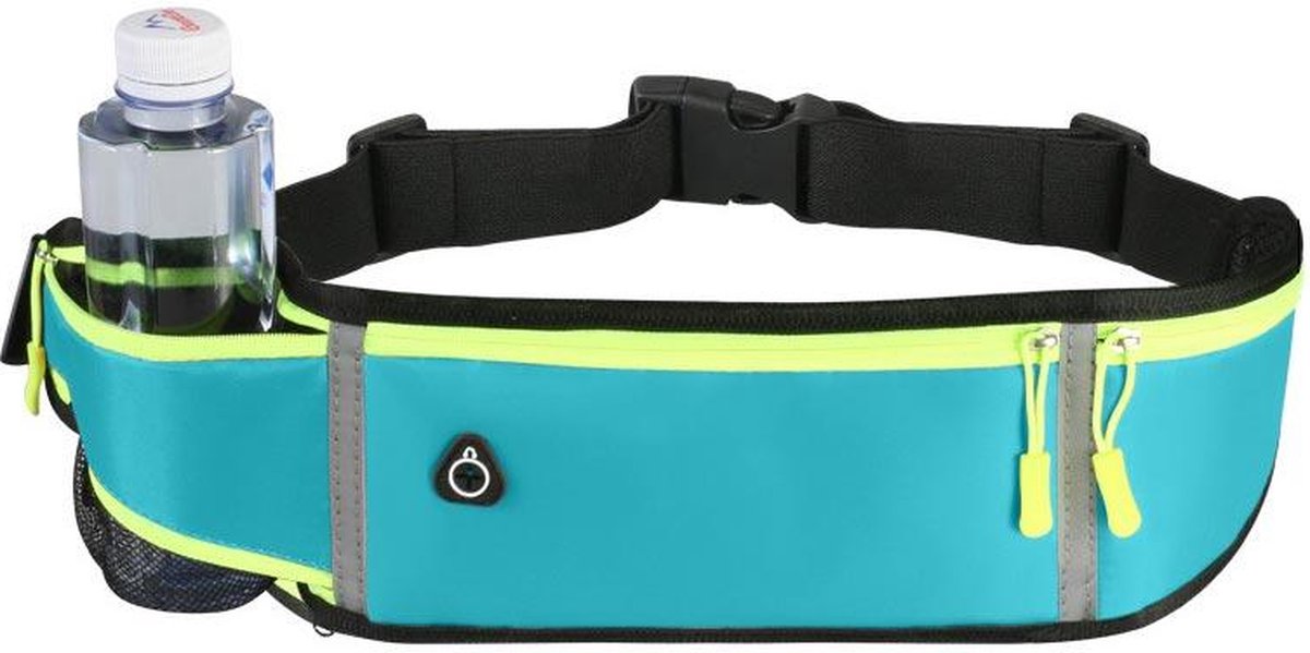 Heuptas - Running Belt - Heuptasje met waterflesje houder - Hardloop - Drinkfles Sport heuptas met kleine vakje voor je munt geld LB-905- Blauw