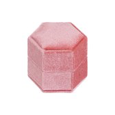 Fluwelen ringdoos - Sieradendoos - Geschenk doos - 2 ringen - roze