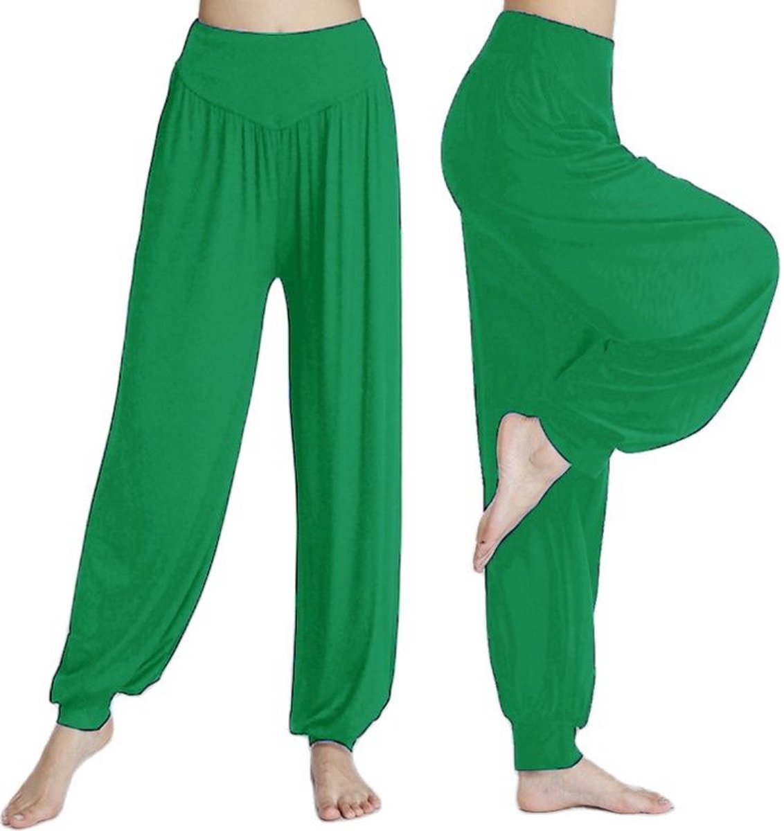 Harembroek - Yogabroek - Chillbroek - Groen - XXL - Harempants - Luchtige broek - Loose pants