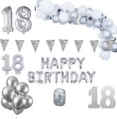 18 jaar Verjaardag Versiering Pakket Zilver XL