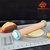 Dappermann | Deegroller Verstelbaar 35,5 cm - Houten Deegroller - Onmisbaar voor elke Keukenprinses - Roller voor deeg - Pasta roller - Professionele koekjes roller - Verstelbare D
