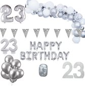23 jaar Verjaardag Versiering Pakket Zilver XL