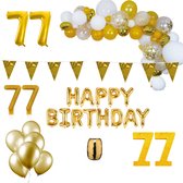 77 jaar Verjaardag Versiering Pakket Goud XL