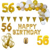 56 jaar Verjaardag Versiering Pakket Goud XL