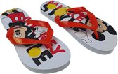 Mickey Mouse Teenslippers "Mickey Style" - Wit / Rood / Zwart - Foam / Kunststof - Maat 33-34 - Zomer - Slipper - Slippers