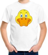 Cartoon eend t-shirt wit voor jongens en meisjes - Kinderkleding / dieren t-shirts kinderen 122/128