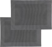 Set van 12x stuks placemats zwart - texaline - 50 x 35 cm - Onderleggers