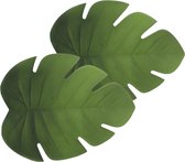 Set van 6x stuks placemats blad groen - vinyl - 47 x 38 cm - Onderleggers