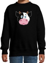 Cartoon koe trui zwart voor jongens en meisjes - Kinderkleding / dieren sweaters kinderen 122/128