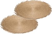 Set de 4x sets de table ronds raphia naturel - 38 cm - Dessous de table