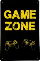 Game zone - Metalen bordje - Metalen borden - Wandbord - Decoratie - UV bestendig - Eco vriendelijk - Cadeau - 20 x 30cm - Bar decoratie - Snelle levering
