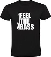 Feel the bass | Heren T-shirt | gitaar | muziek | Zwart