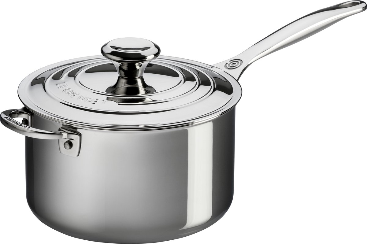 Le Creuset RVS PLUS steelpan met extra handvat 20cm 3,8l
