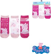 Peppa Pig - 3 paar enkelsokken Peppa Pig - meisjes - roze - maat 23/26