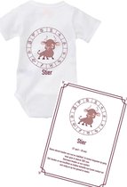 Romper en schilderij sterrenbeeld Stier (baby) maat 62/68 cadeau set
