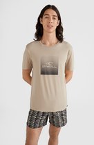 O'Neill T-Shirt Men GRADIENT CUBE Crockery S - Crockery 60% Cotton, 40% Recycled Polyester Round Neck