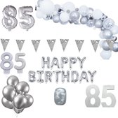 85 jaar Verjaardag Versiering Pakket Zilver XL