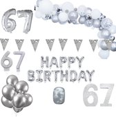67 jaar Verjaardag Versiering Pakket Zilver XL