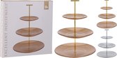 Etagere glas Zilver en Goud 3 laags