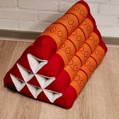 Driehoek kussen - Driehoekskussen - Thais kussen - Rug en steunkussen - Rood/oranje