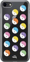 YinYang Bright - Transparant hoesje geschikt voor iPhone SE2022 / SE2020 / iPhone 8 / iPhone 7 hoesje transparant - Shockproof case met emoji YinYang - Doorzichtig hoesje met opdru