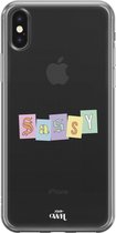 Sassy Letters - iPhone Transparant Case - Transparant hoesje geschikt voor iPhone X / 10 / Xs hoesje - Doorzichtig backcover hoesje met opdruk - Sassy