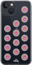 xoxo Wildhearts case voor iPhone 11 - Smiley Double Pink - xoxo Wildhearts Transparant Case