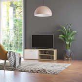 vidaXL Tv-meubel 120x34x37 cm spaanplaat wit en sonoma eikenkleurig
