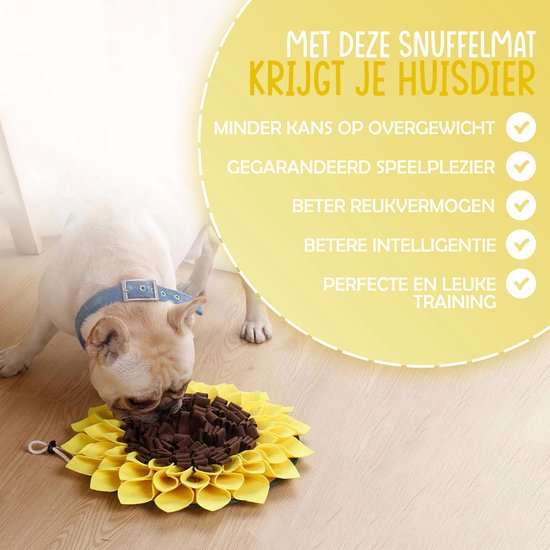 VEDIC® - Zonnebloem Snuffelmat - Hondenspeelgoed - Antischrokmat voor Hond en Kat - Intelligentiespeelgoed