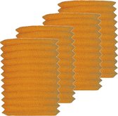 Pakket van 10x stuks treklampion oranje 16 cm - Lampionnen voor tuinfeesten en themafeesten - Tuindecoratie/woondecoratie