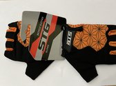 STG korte wielrenhandschoenen | fietshandschoenen, kleur: zwart en oranje, maat M