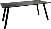 Eettafel zwart 140x80x76 cm mangohout en metaal