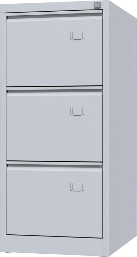 Metalen dossierladekast - 3 laden - A4 - 102,5x46x62 cm - Lichtgrijs - Dossierkast, ladekast, ladeblok, dossierladekast, archiefkast lades - DLM-102 - Povag