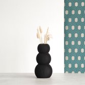 Fii Design® Le Flamant - Vaas - Zwart - Rond - Droogboeketten - 22 cm hoog - Luxe
