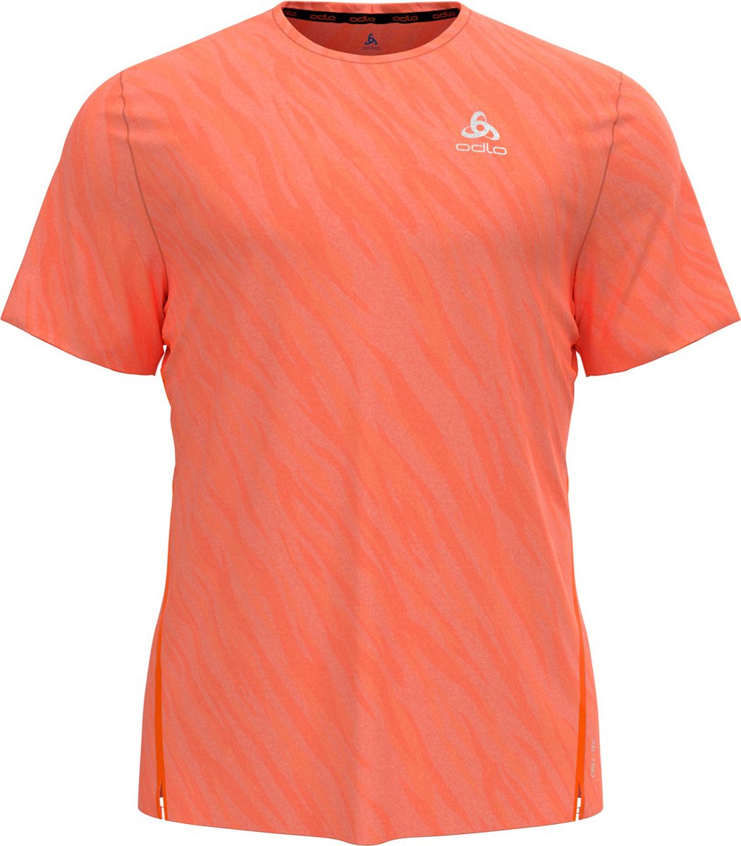 Odlo Zeroweight Engineered T-Shirt Heren - sportshirts - oranje/zwart - Mannen