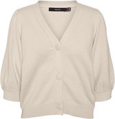 Vero Moda VMAYLA PUFF 2/4 V-NECK CARDIGAN Dames Vest Birch - Maat XS